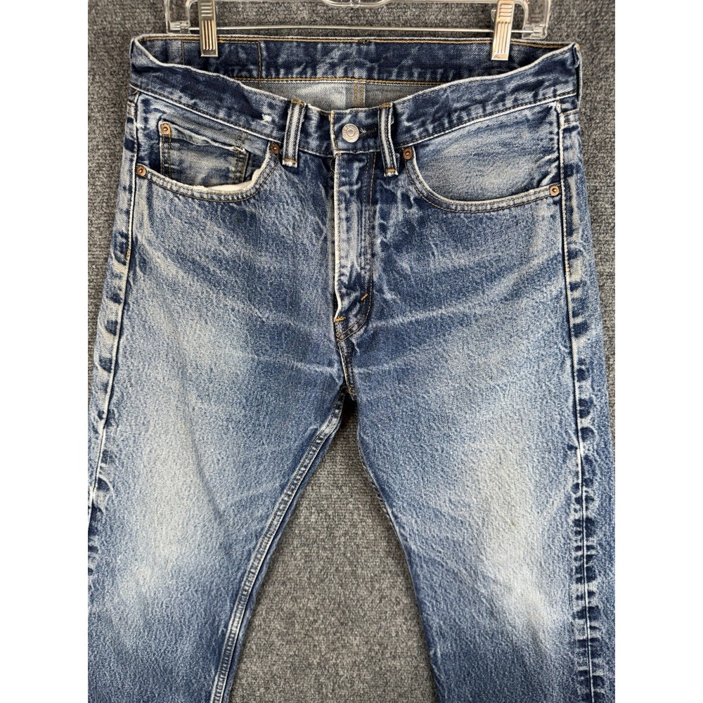 Y2K Levi's 505 Regular Fit Faded Distressed Denim Jeans W32 L31 - Picture 4 of 10